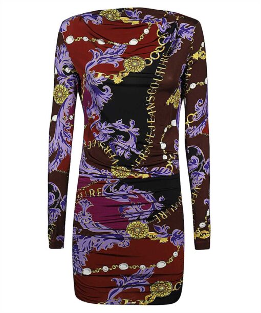 Versace Jeans Couture CHAIN COUTURE-PRINT COWL-BACK MINI Dress