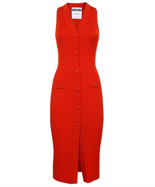 Moschino TEDDY BEAR BUTTONS KNIT Dress