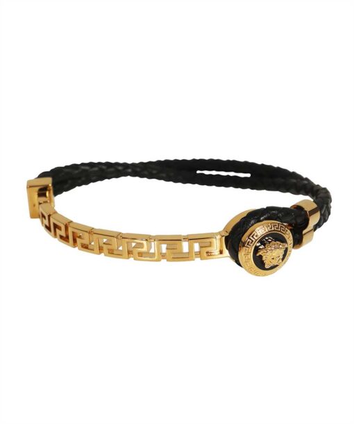 Versace GRECA BRAIDED LEATHER Bracelet