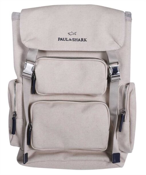 Paul&Shark RIVIERA COTTON CANVAS LEATHER TRIMMING Backpack