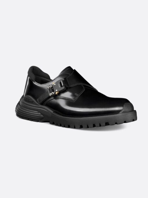 Mocassino derby in pelle con fibbia in alluminio con dettaglio logo