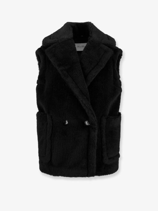 Bormida alpaca and wool sleeveless coat