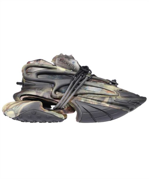 Balmain UNICORN-PRINTED NEOPRENE&CALFSKIN Sneakers