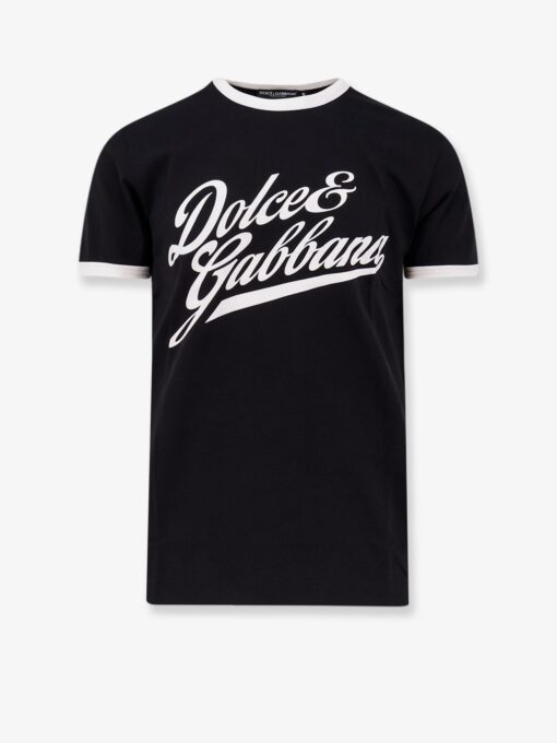 Cotton t-shirt with flocked logo print