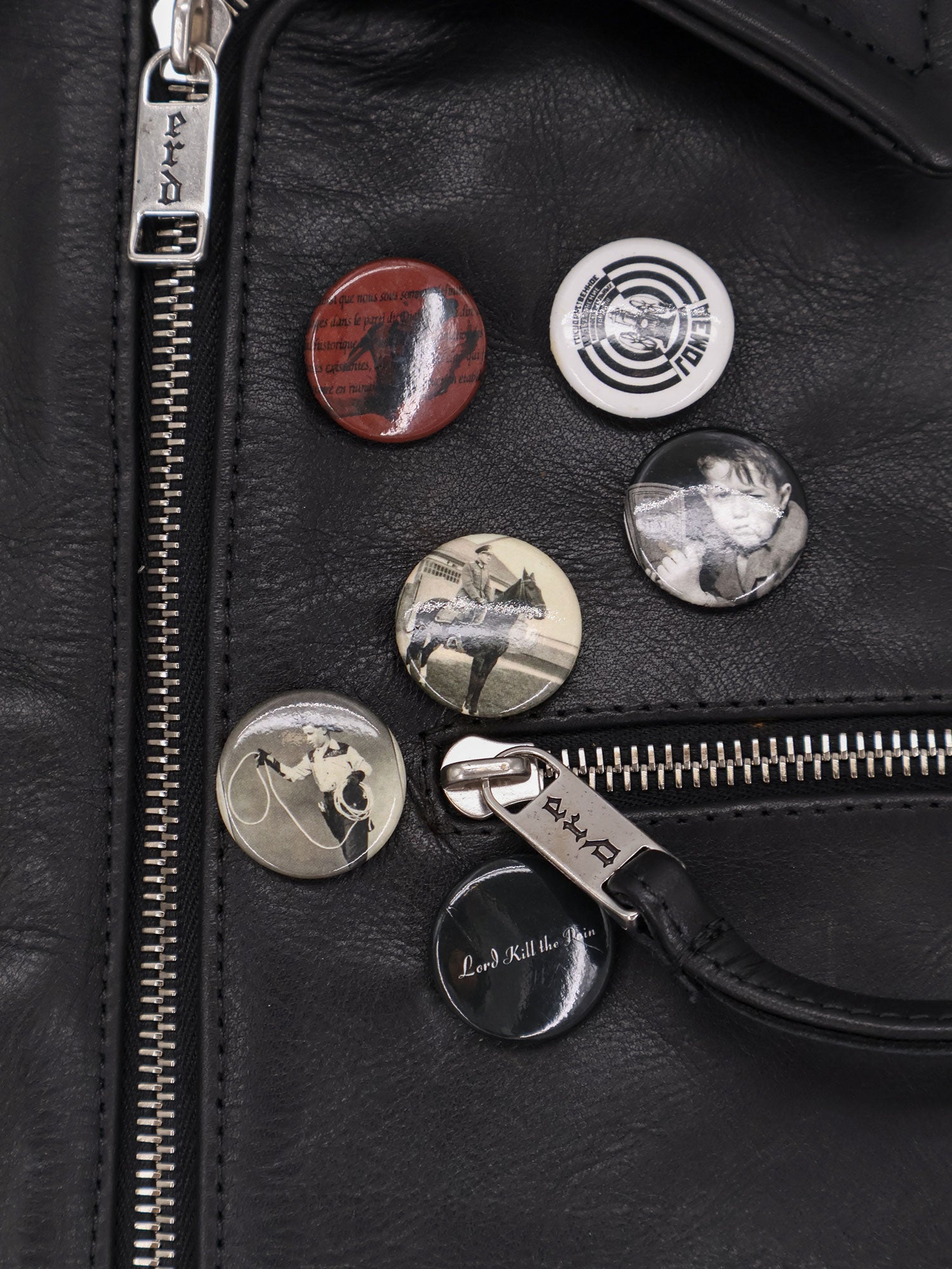 Sid biker leather jacket with metal details on the front - Image 3