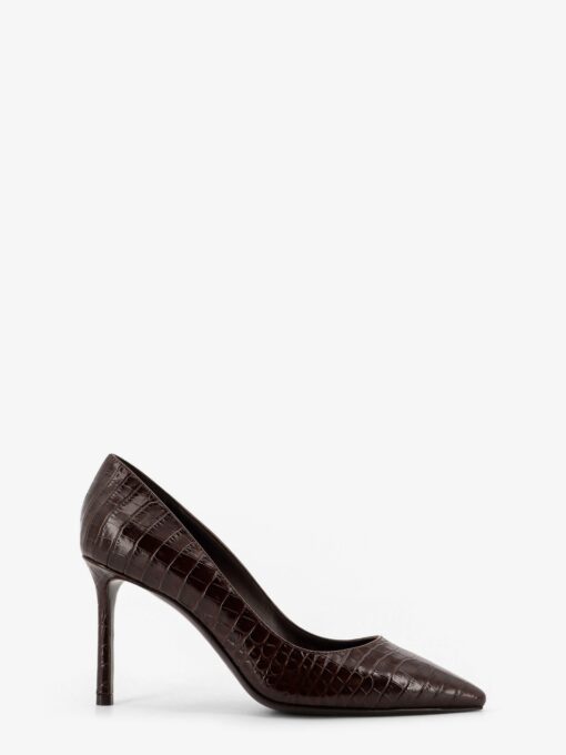 Romy 85 leather pumps with croco effect