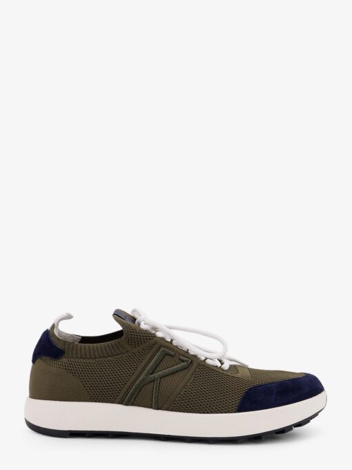 Low-top mesh sneakers with suede profiles