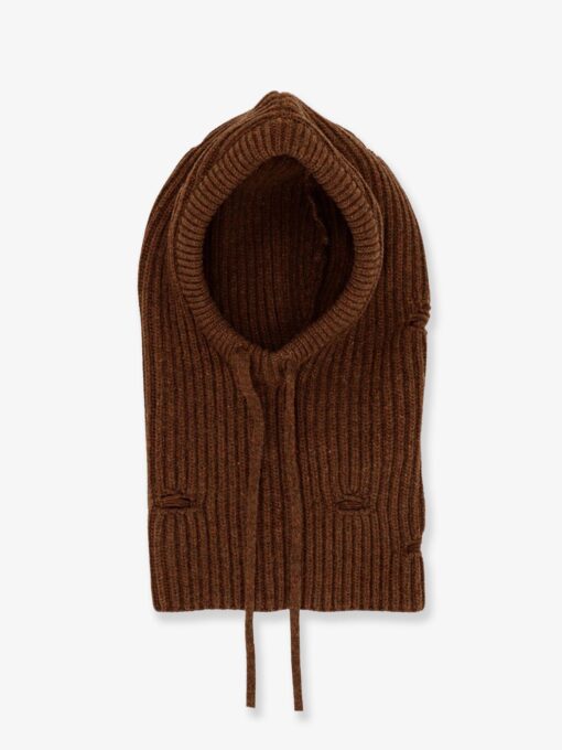Wool blend balaclava with distressed effect