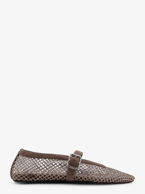 Flat mesh ballerinas with rhinestone detail