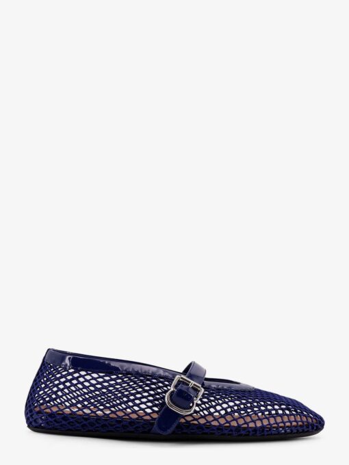 Mesh Ballet Flats with patent leather profile