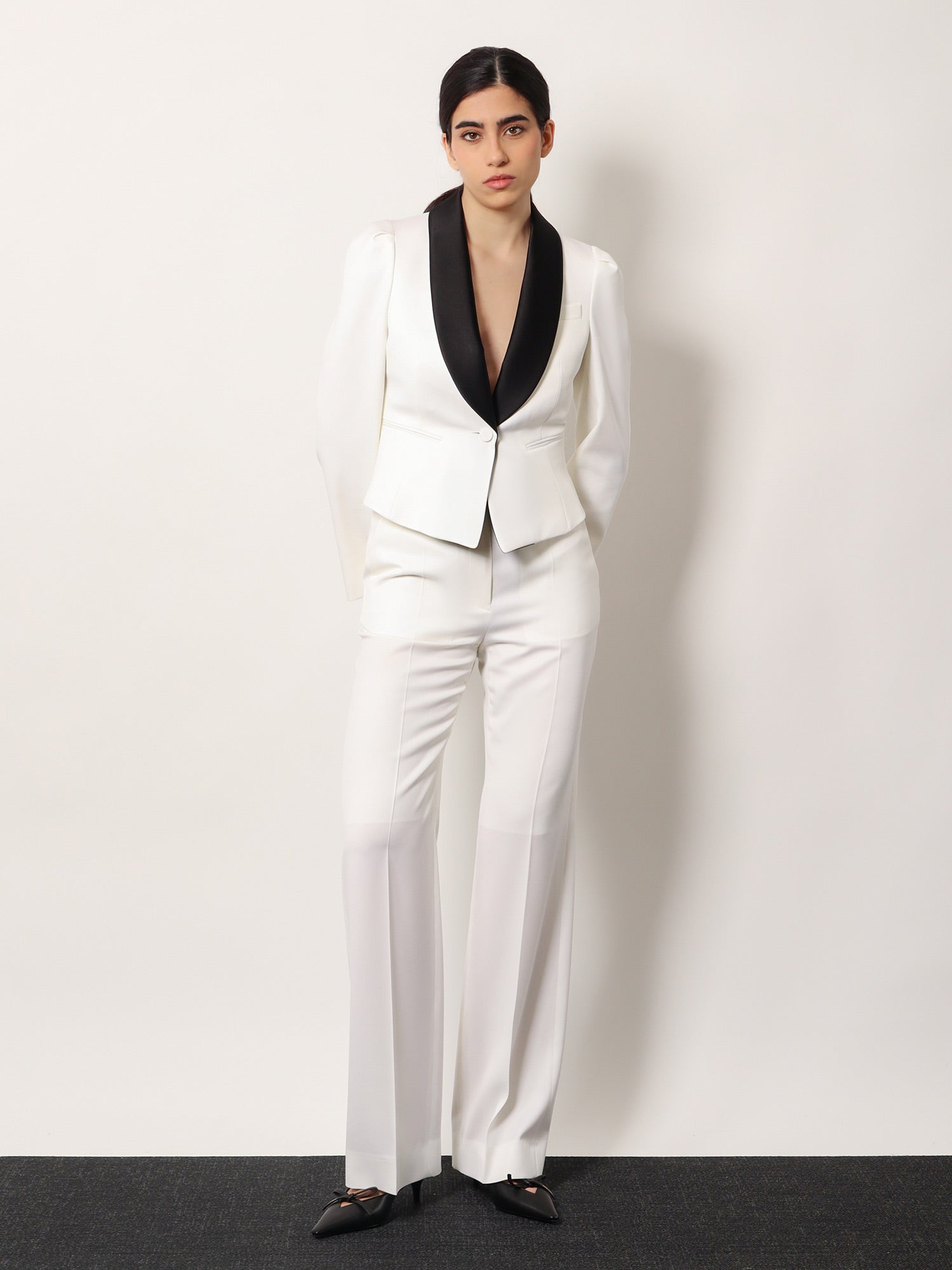 Wool blazer with satin lapel - Image 2