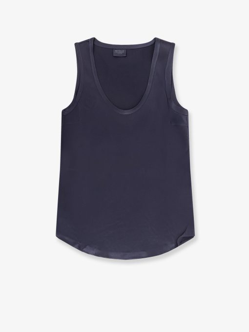 Stretch silk tank top