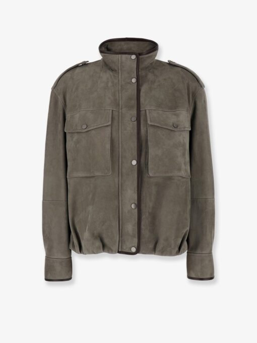 Suede Jacket with leather profiles