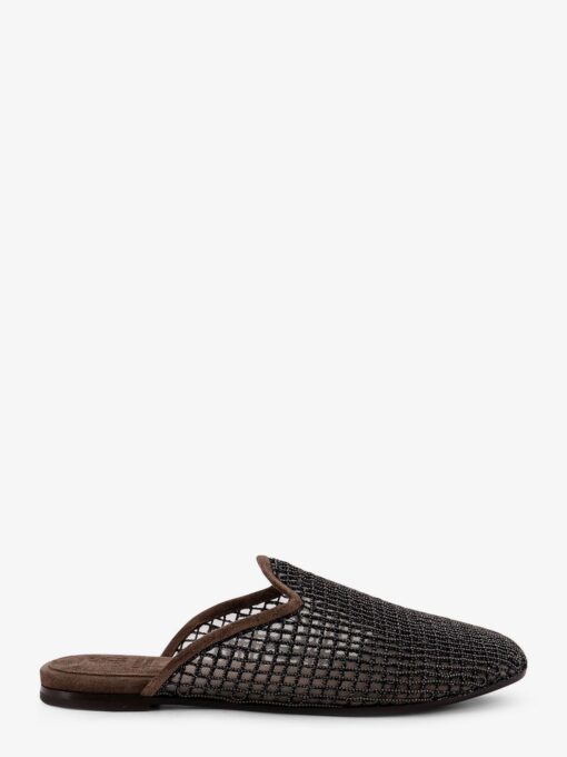 Mesh and suede sandals with Monili details