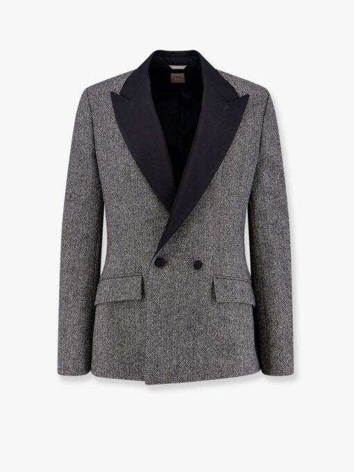Bar herringbone virgin wool blazer
