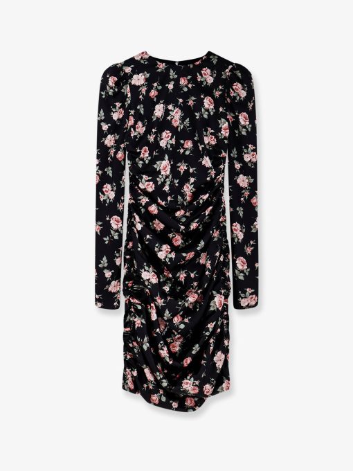 Stretch silk mini dress with iconic print