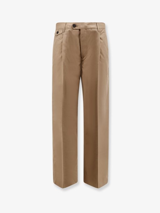 Pleated Chino Slacks Trousers