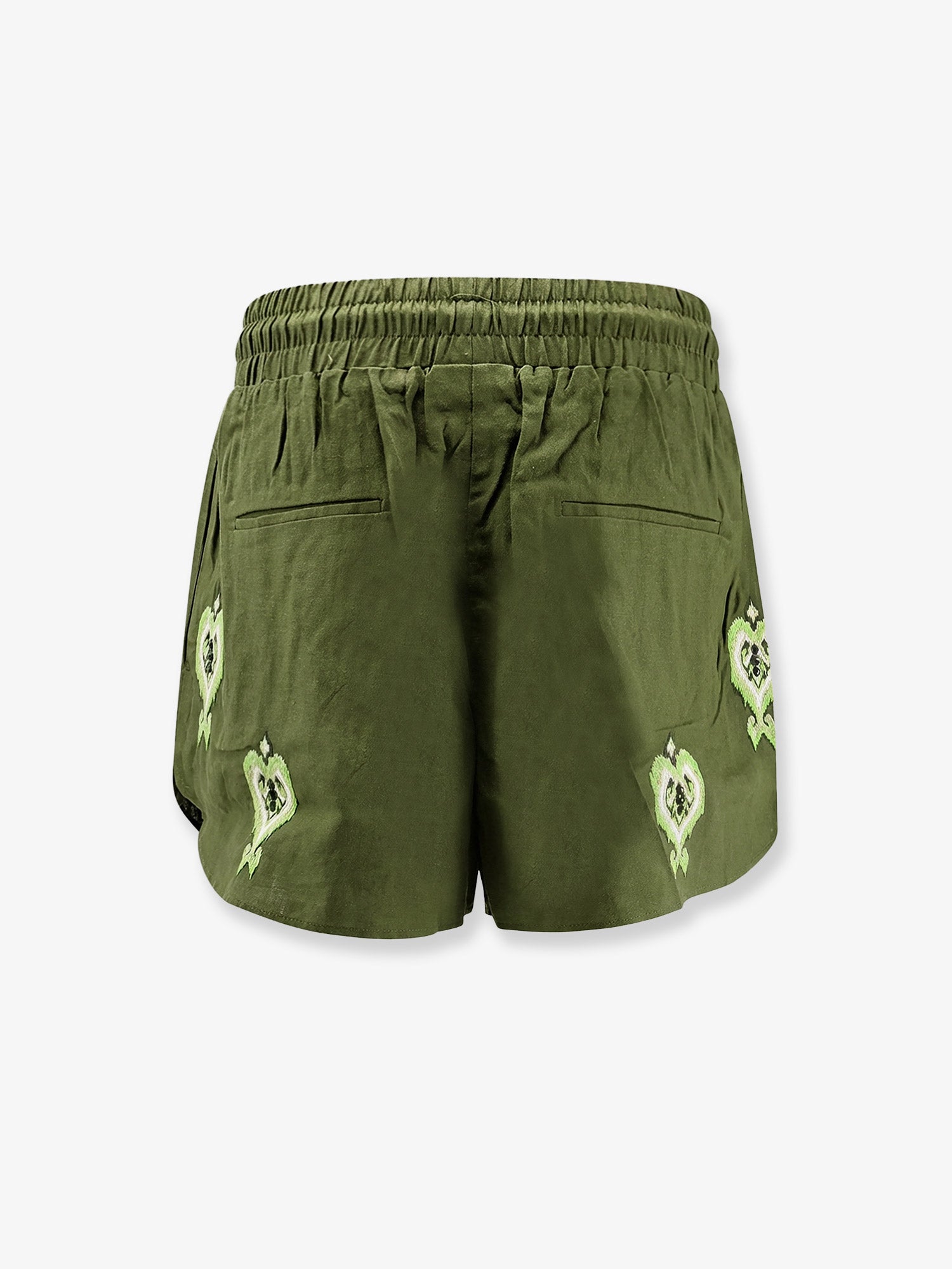 Green heart tapestry embroidered lenzing™ ecovero™ euroflax™ shorts - Image 2