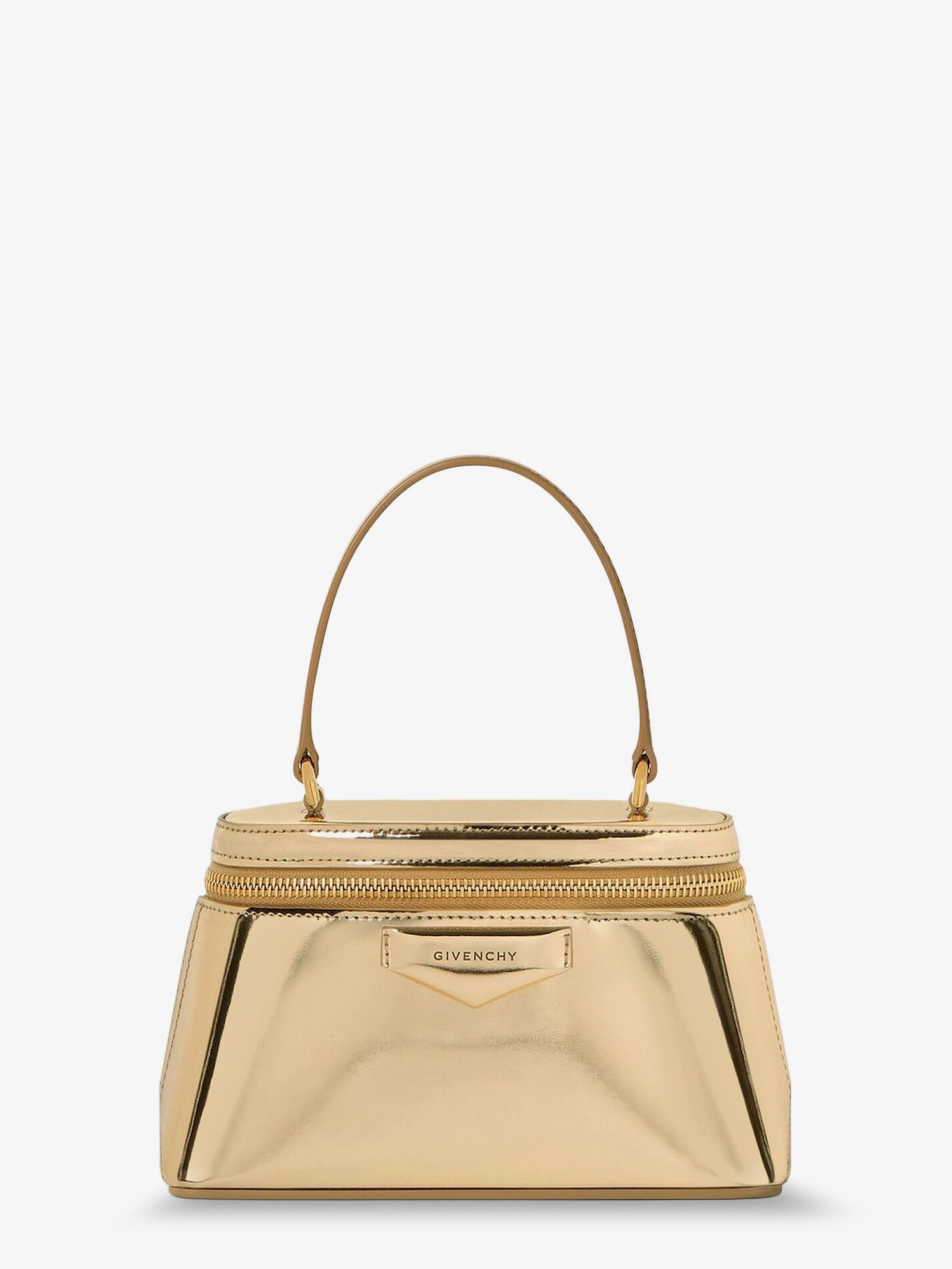 Antigona mirror-effect leather beauty case