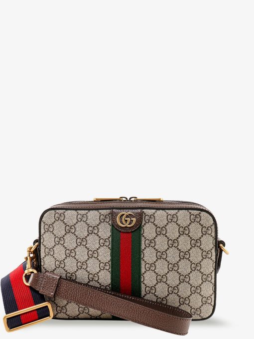 Ophidia GG Supreme Fabric and leather crossbody bag