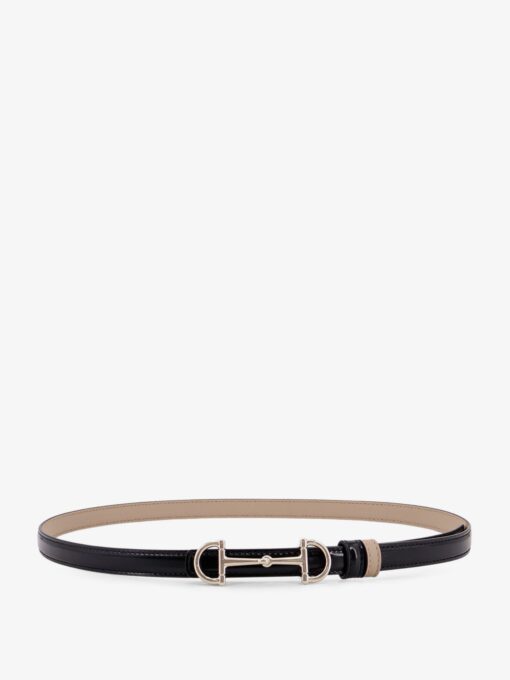 Leather belt with metal Horsebit