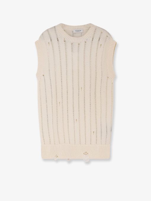 Destroyed effect cotton vest
