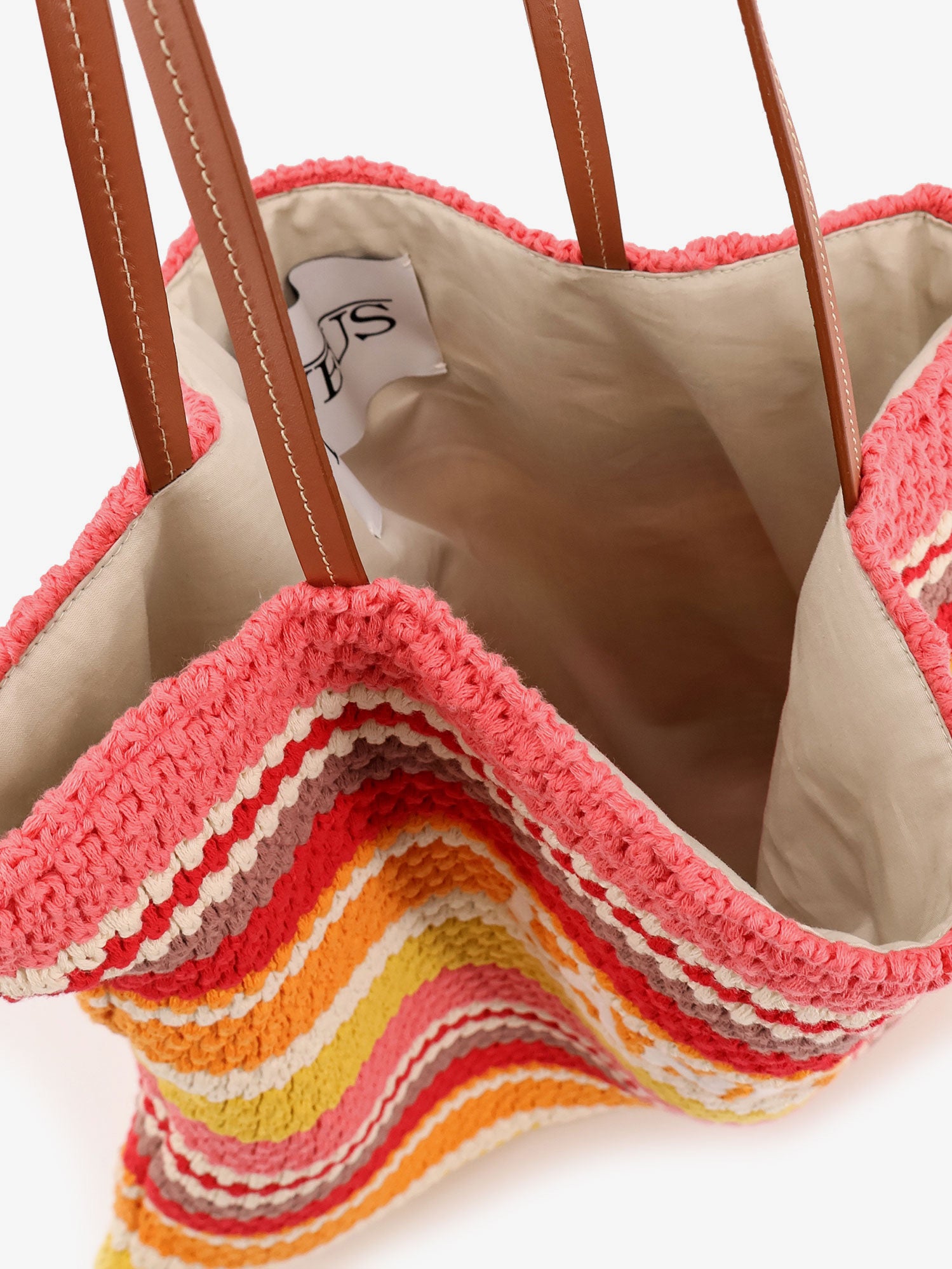 Crochet shoulder bag with embroidered front logo - Image 3