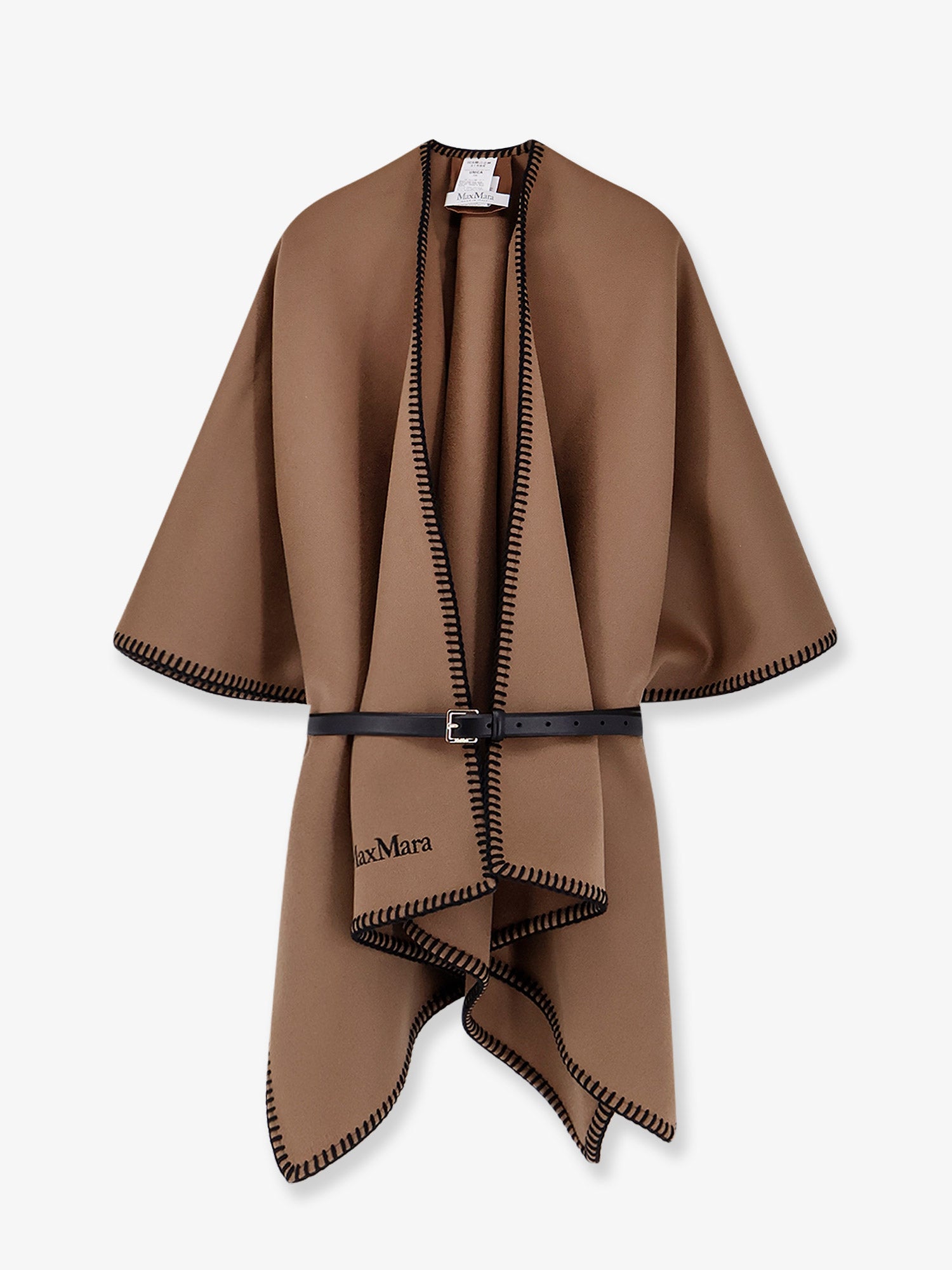 Mxacolomba virgin wool cape with belt