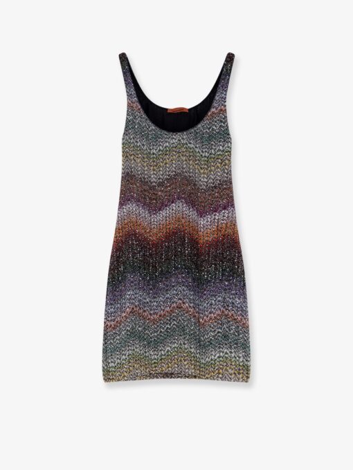 Short knitted dress with all-over sequins