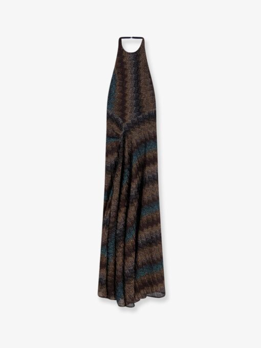 Viscose and metallic fiber dress