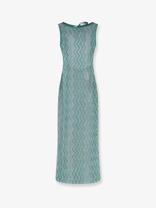 Laminated viscose long dress