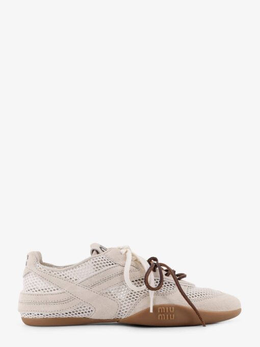 Mesh sneakers with suede inserts