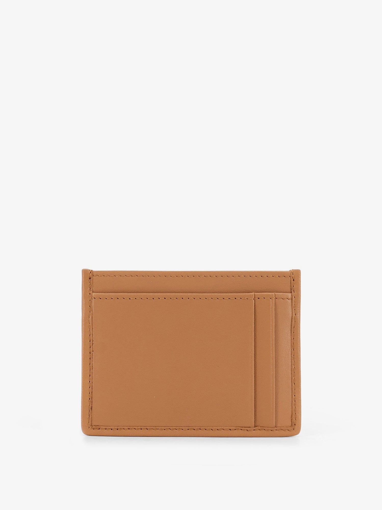 Quilted leather card holder with metal lettering logo - Image 2