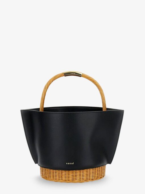 Leather crossbody bag with logo on the front