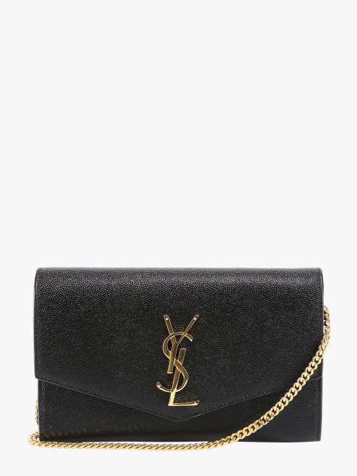 Leather crossbody bag with metal Cassandre logo