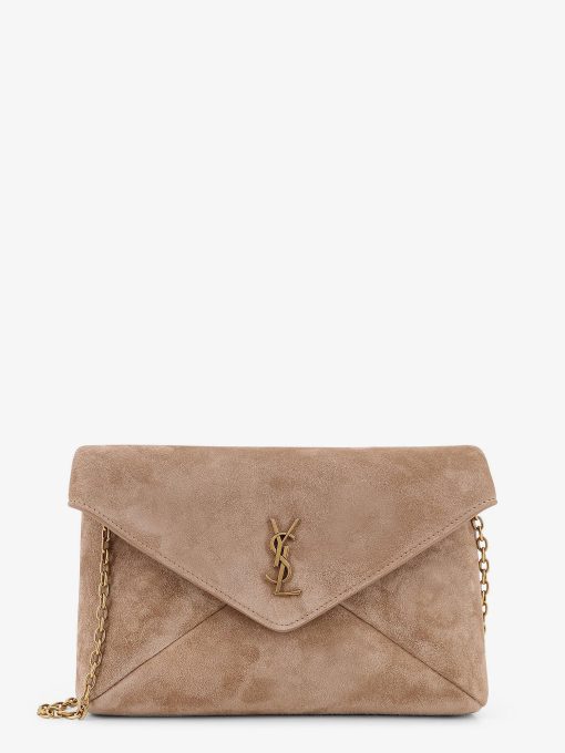 Suede crossbody with metal Cassandre logo