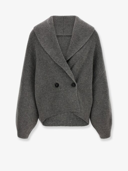 Shawl-Lapel wool cardigan