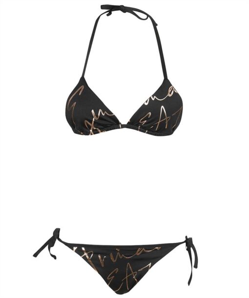 EA7 LOGO-PRINT HALTERNECK Swimsuit