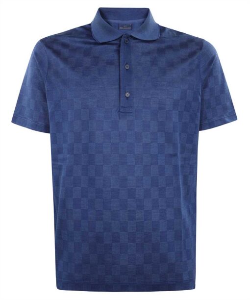 Paul&Shark SHARK TAG JAQUARD TWO TONE COTTON Polo shirt