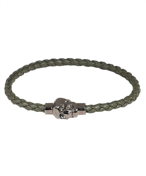 Alexander McQueen LEATHER CORD SKULL Bracelet