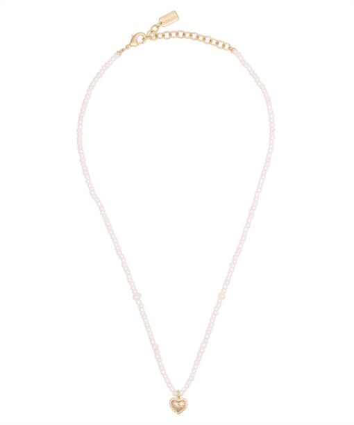 COACH PEARL HEART PENDANT Necklace