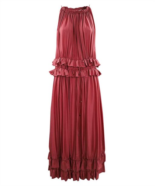 Chloé Silk Dress with Ruffles Dress