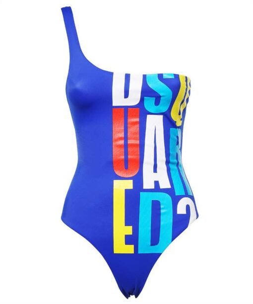 Dsquared2 LOGO-PRINT ONE-SHOULDER Swimsuit