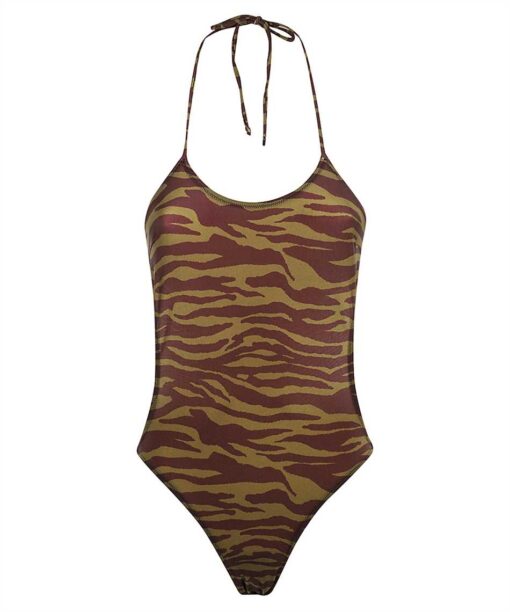 The Attico ZEBRA PRINTED LYCRA Swimsuit