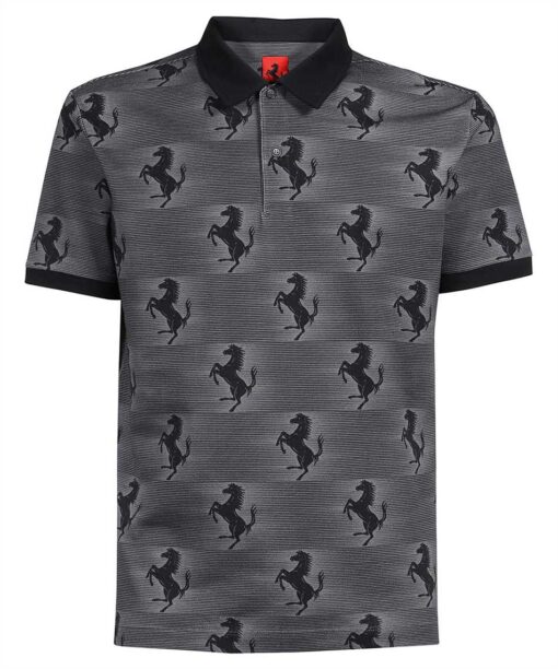 Ferrari COTTON WITH PRANCING HORSE PRINT Polo